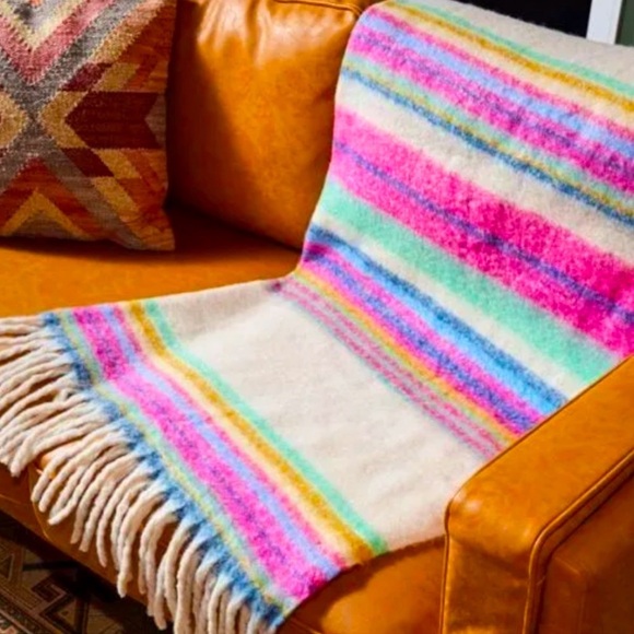 Free People Other - Free People Colorful Skye Stripe Throw Blanket Wrap, NWT